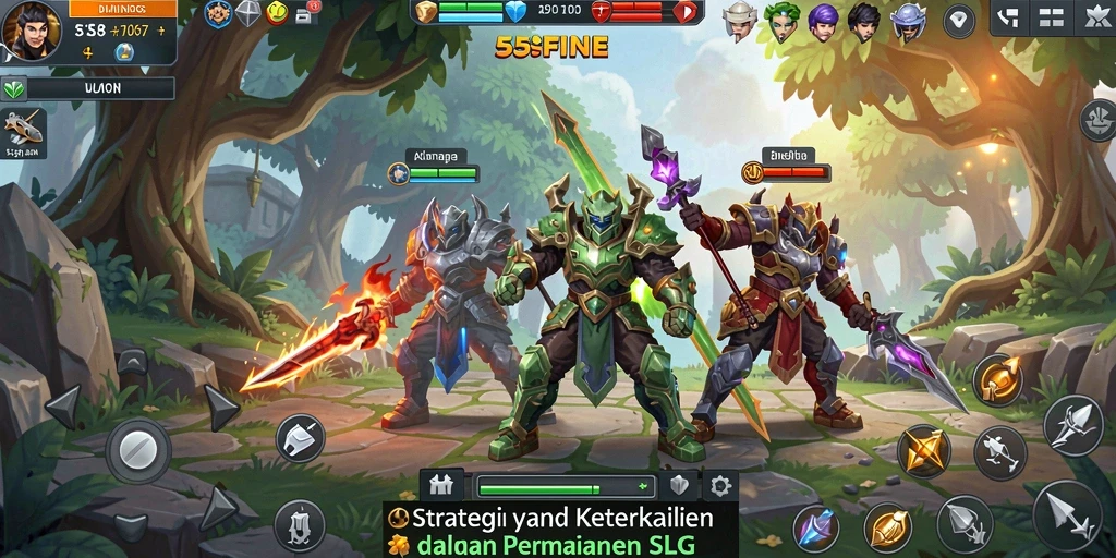 Screenshot utama 55FIVE menampilkan strategi pertempuran yang mendebarkan.
