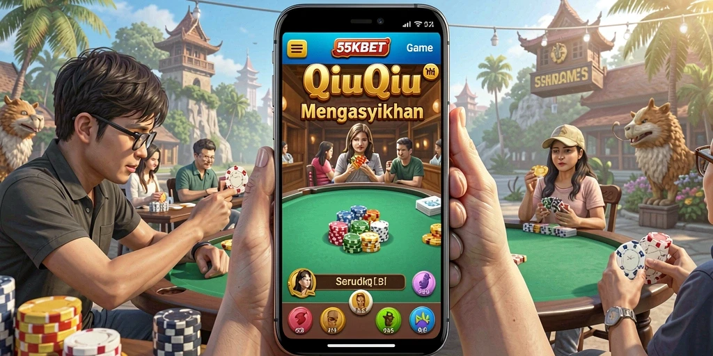 Tampilan gameplay QiuQiu yang seru dan menegangkan di 55KBET.