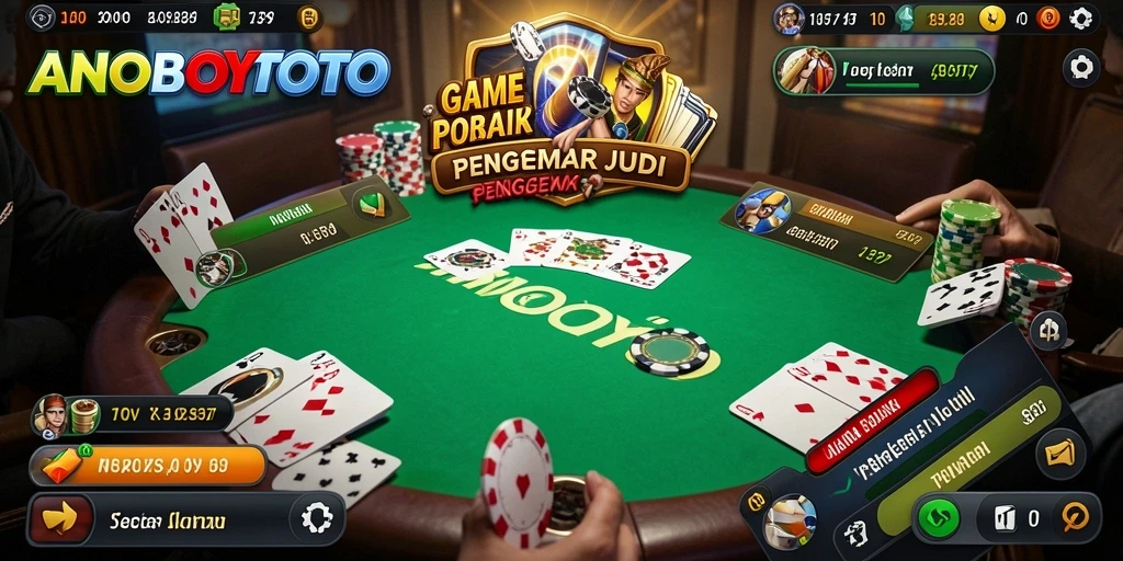 Tampilan gameplay seru ANOBOYTOTO dengan kartu Poker.