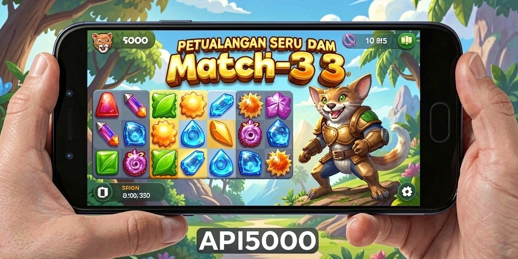 Tampilan gameplay menarik dan penuh warna di API5000.