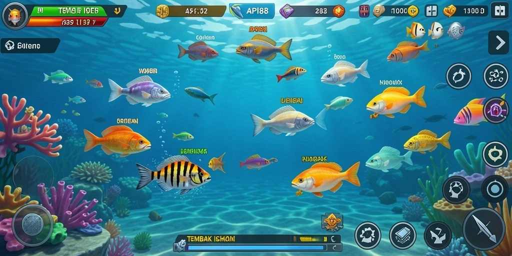 Tangkapan layar gameplay seru dari API88 saat menembak ikan.