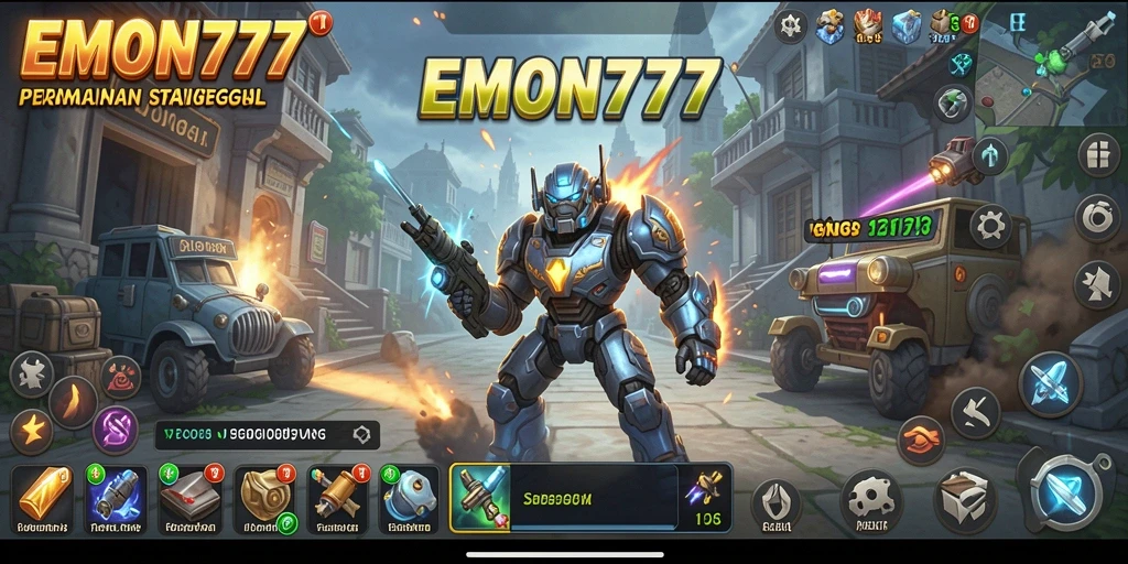 Tampilan permainan EMON777 yang dinamis dan strategis.