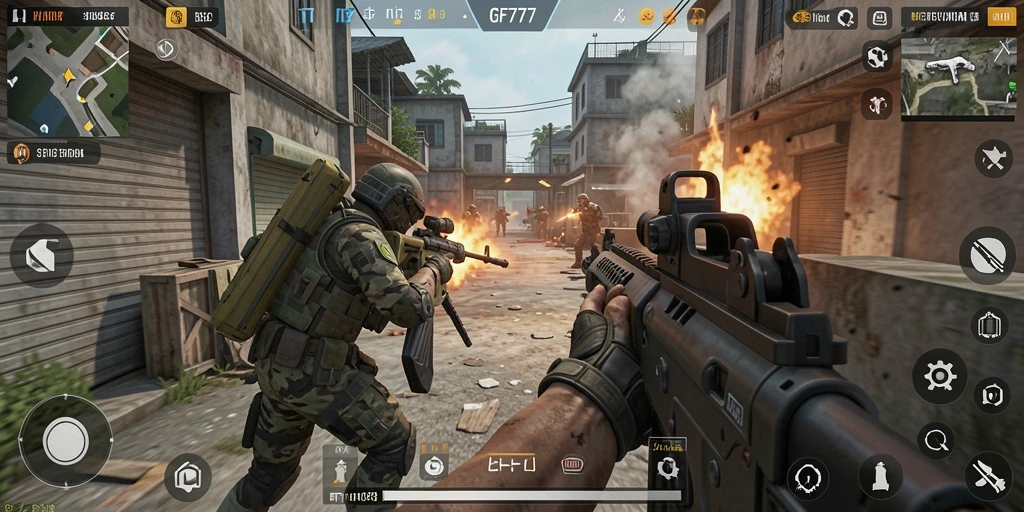 Tangkapan layar gameplay GF777 dengan aksi menegangkan dan grafis yang luar biasa.
