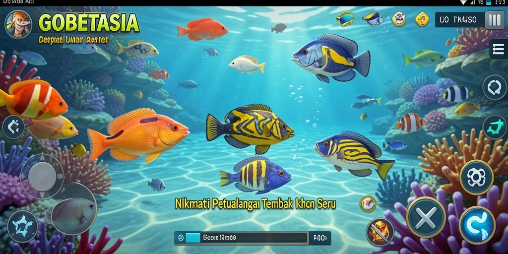 Screenshot gameplay GOBETASIA yang penuh aksi menembak ikan.