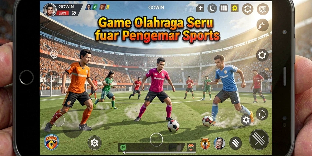 Screenshot GOWIN menampilkan aksi mendebarkan dalam permainan olahraga.