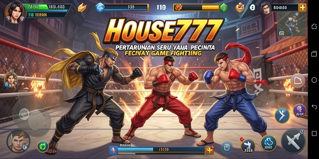 Tampilan gameplay menegangkan di HOUSE777 dengan karakter yang beraksi.
