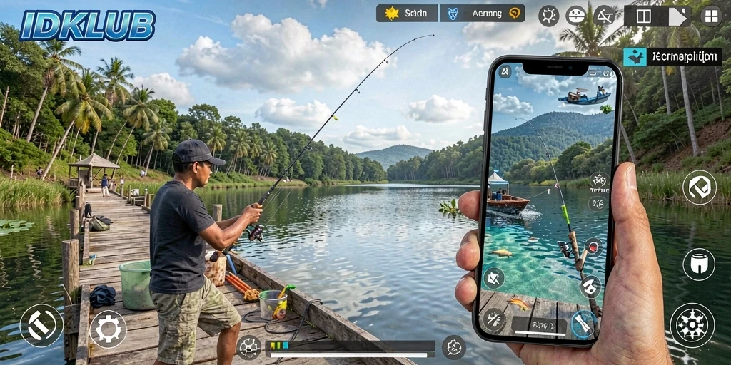 Gameplay menghibur dalam menangkap ikan di IDKLUB yang menawan.