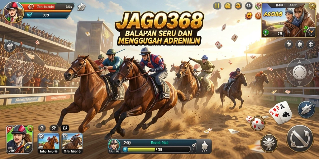 Tampilan gameplay balapan yang mendebarkan di JAGO368.