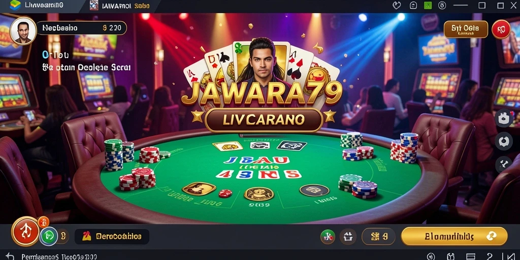 Tampilan gameplay JAWARA79 dengan dealer profesional dalam sesi Live Casino.