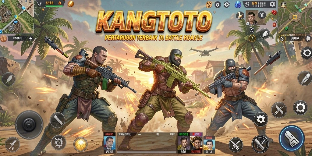 Tangkapan layar menunjukkan aksi seru dalam permainan Battle Royale KANGTOTO.