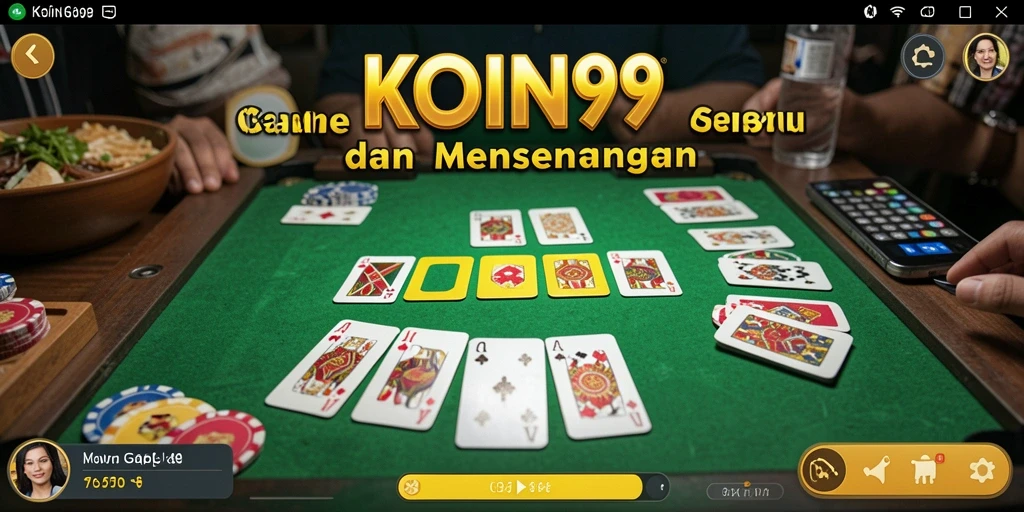 Screenshot gameplay gaple KOIN99 yang menarik dan interaktif.