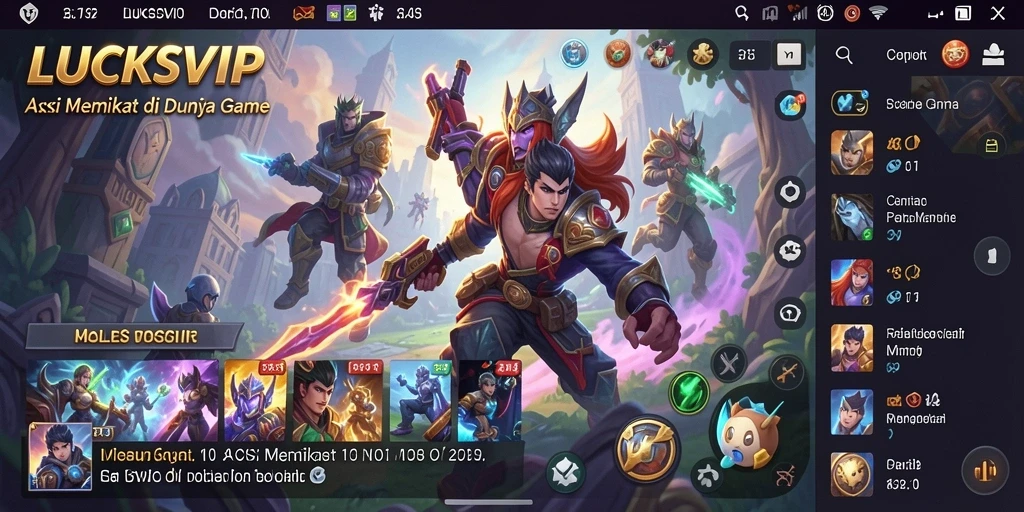 Screenshot utama LUCKSVIP menampilkan gameplay action yang intens.