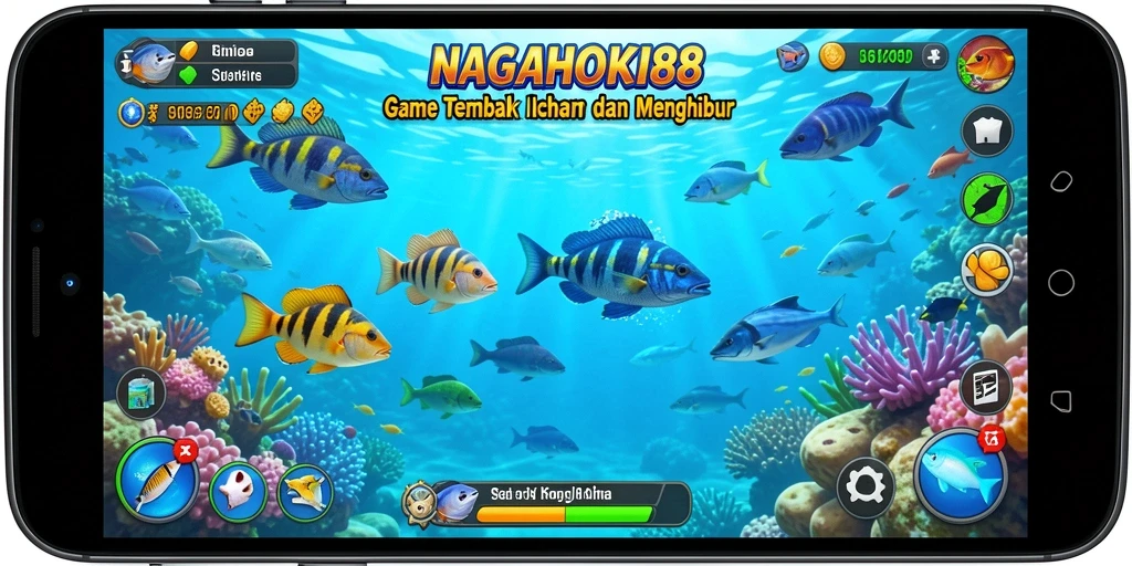Tampilan gameplay seru NAGAHOKI88 saat berburu ikan.