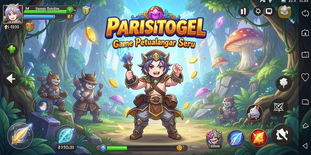 Tampilan gameplay menarik dengan karakter anime yang beragam.
