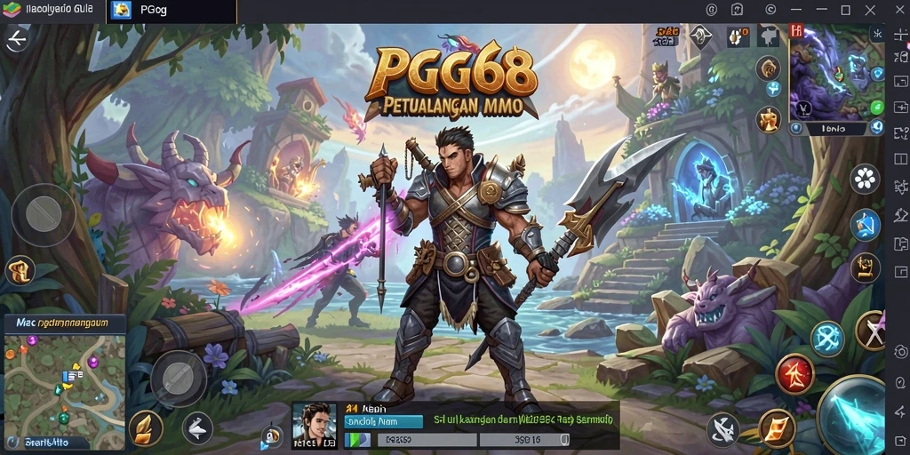 Screenshot PGG68 menampilkan gameplay seru dengan petualangan di dunia MMORPG.