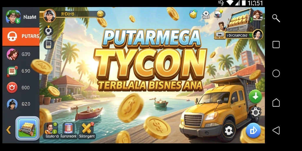 Tampilan screenshot PUTARMEGA menunjukkan gameplay Tycoon yang mendebarkan.
