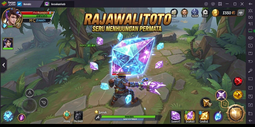 Screenshot gameplay RAJAWALITOTO yang menunjukkan keseruan mencocokkan permata.