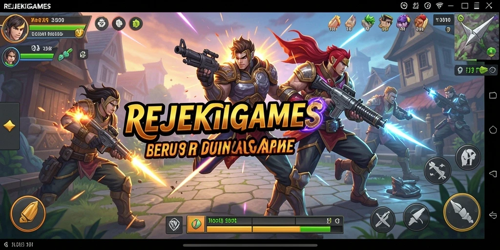 Screenshot gameplay REJEKIGAMES yang menunjukkan aksi bertarung yang mendebarkan.