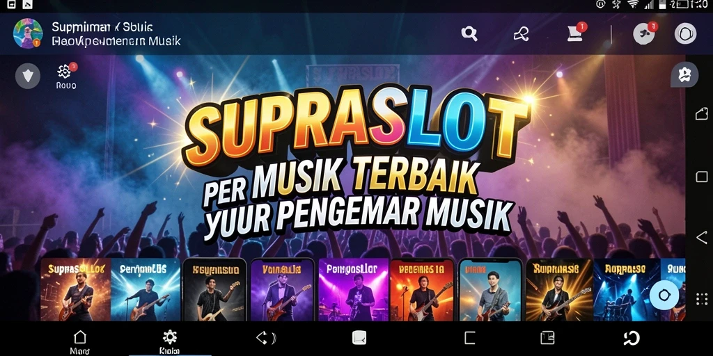 Screenshot utama SUPRASLOT menampilkan gameplay musik yang menarik.