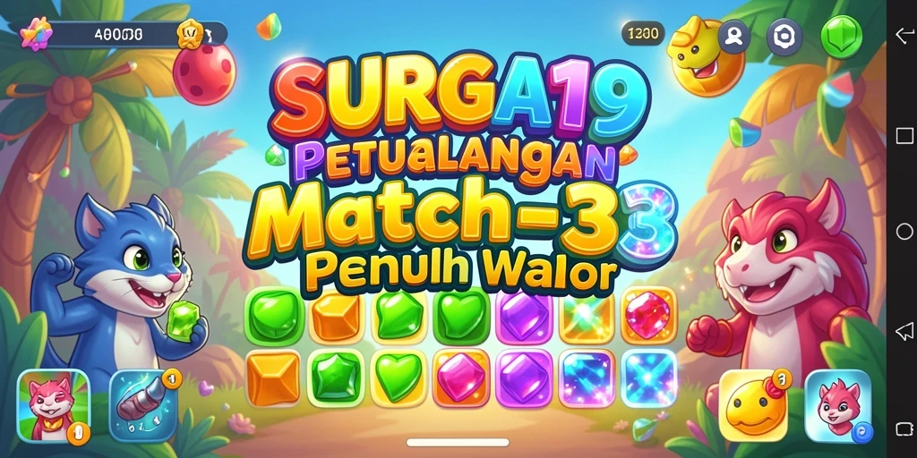 Gameplay Match-3 yang menawan dan penuh warna.