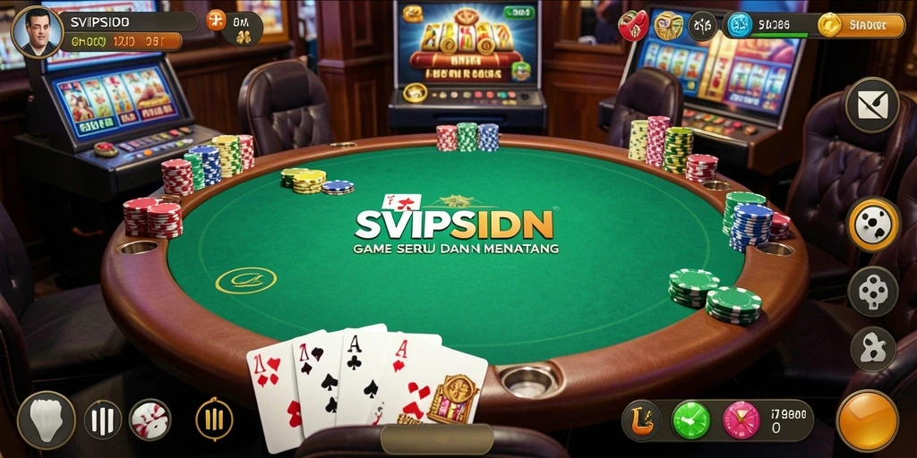 Tampilan gameplay yang mendebarkan dalam SVIPSIDN Poker.