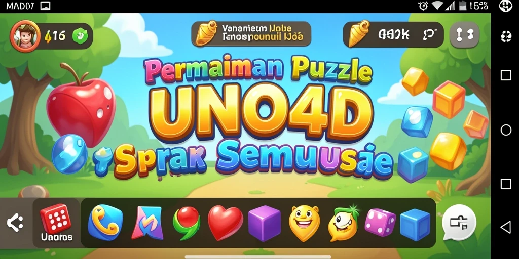 Tampilan gameplay seru dari UNO4D dengan tantangan Puzzle yang menarik.
