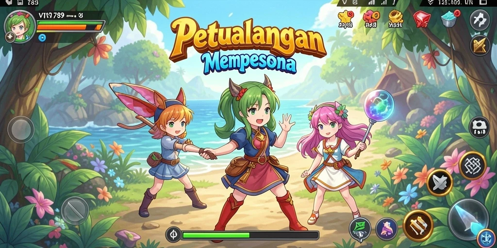 Tampilan gameplay VT789 dengan karakter anime yang menarik.